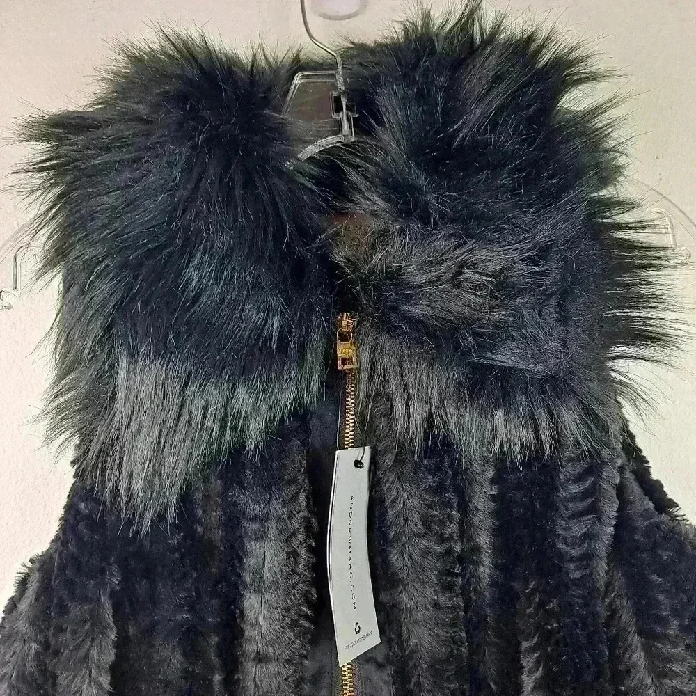 NWT MARC NEW YORK FAUX FUR VEST SIZE SMALL - Picture 5 of 8